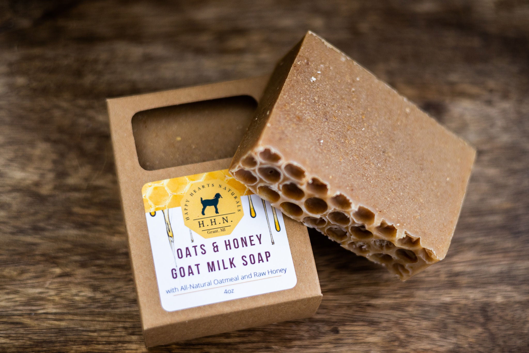 Honey and Oatmeal Goat Milk Soap Bar, Nourishing and Hydrating, Handcrafted with Natural Oils